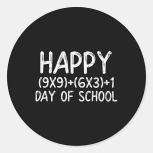 Formula Happy 100 Days Of School 100th Day Teacher Classic Round Sticker
