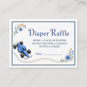 Formula One Racing Baby Shower Diaper Raffle Card 
