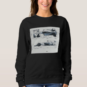Formula Racing Car Blueprint Mechanical Engineerin Sweatshirt