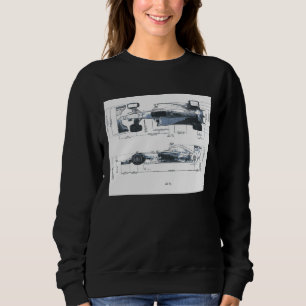 Formula Racing Car Blueprint Mechanical Engineerin Sweatshirt