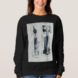 Formula Racing Car Blueprint Mechanical Engineerin Sweatshirt