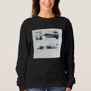 Formula Racing Car Blueprint Mechanical Engineerin Sweatshirt