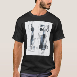 Formula Racing Car Blueprint Mechanical Engineerin T-Shirt