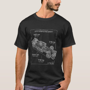 Formula Racing Car Schematic Engineer Team Fan Lon T-Shirt