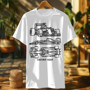 Formula Racing Car Schematic Engineer Team Fan T-Shirt