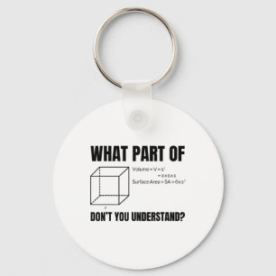 Formula Volume Of A Cube! Funny Math Key Ring