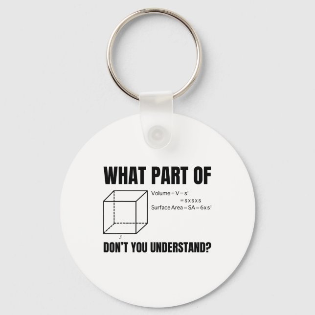 Formula Volume Of A Cube! Funny Math  Key Ring (Front)