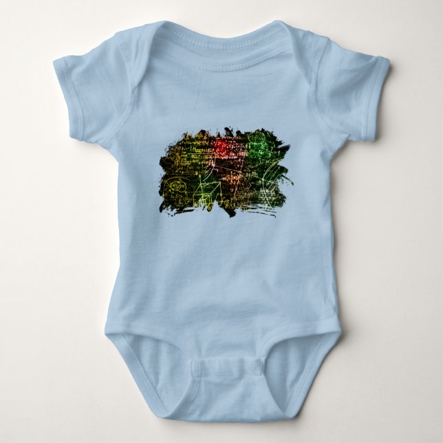 Formulas in mathematical space baby bodysuit (Front)