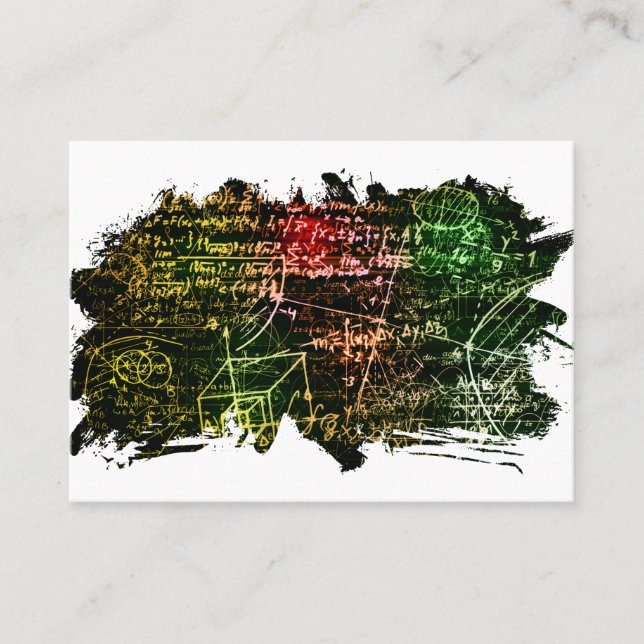 Formulas in mathematical space business card (Front)