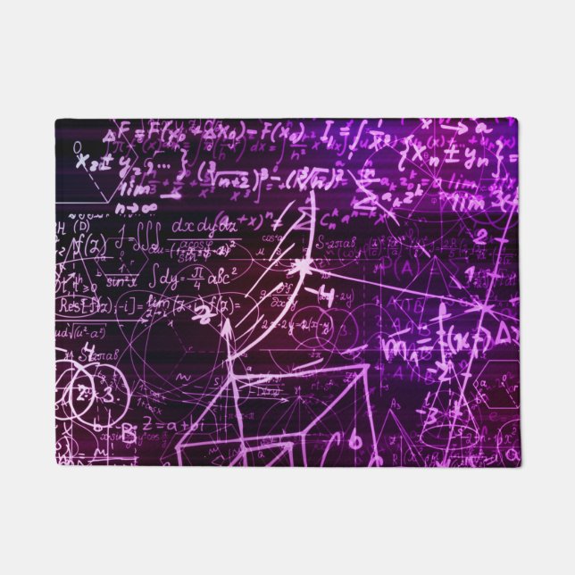 Formulas in mathematical space Door Mat (Front)