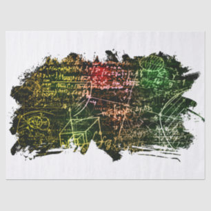 Formulas in mathematical space tissue paper