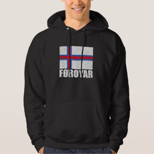 Føroyar Flag Grunge Vintage Souvenir Faroe Islands Hoodie