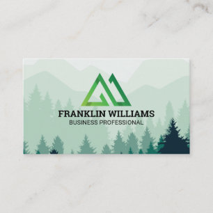 Forrest and Mountain Range Nature Business Card