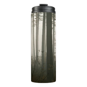 forrest and tree silhouettes in nature thermal tumbler