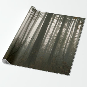 forrest and tree silhouettes in nature wrapping paper