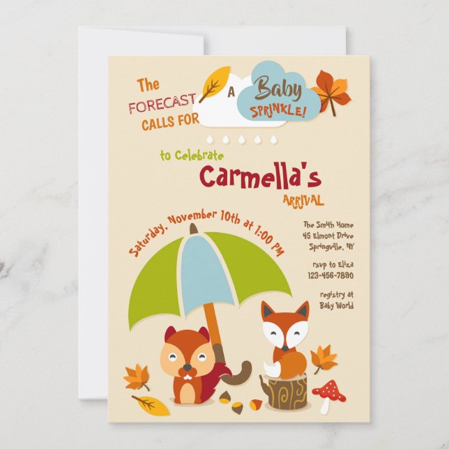 Forrest Animals Baby Shower Invitation (Front)