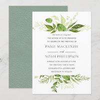 Forrest Greenery Elegant Wedding Invitation