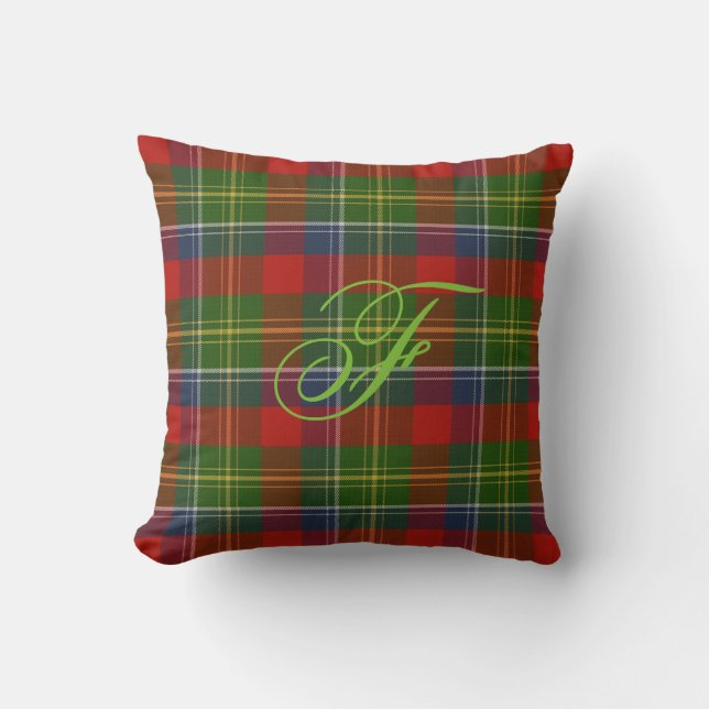 Forrester/Foster Tartan Monogram Pillow (Front)