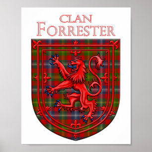 Forrester Tartan Scottish Plaid Lion Rampant Poster