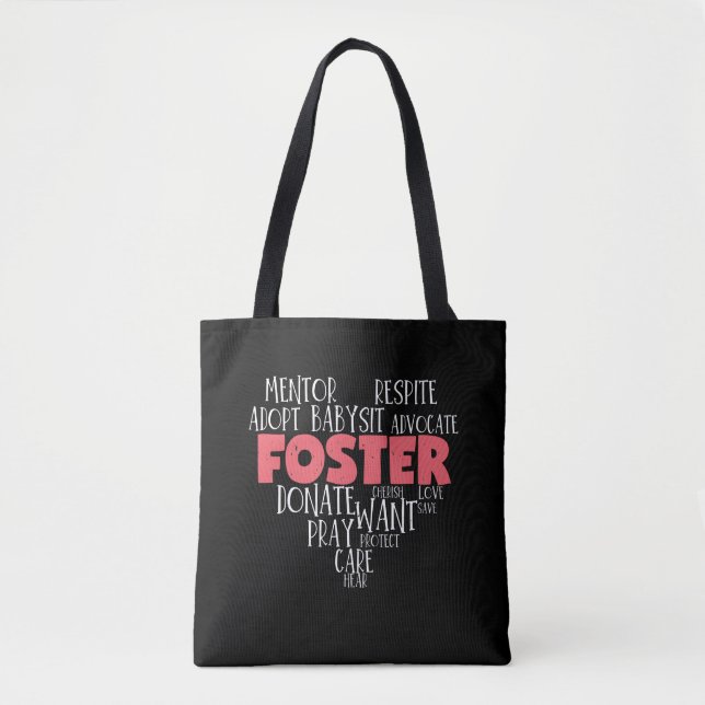 Forster Parents Care Foster Care Adoption Tote Bag (Front)
