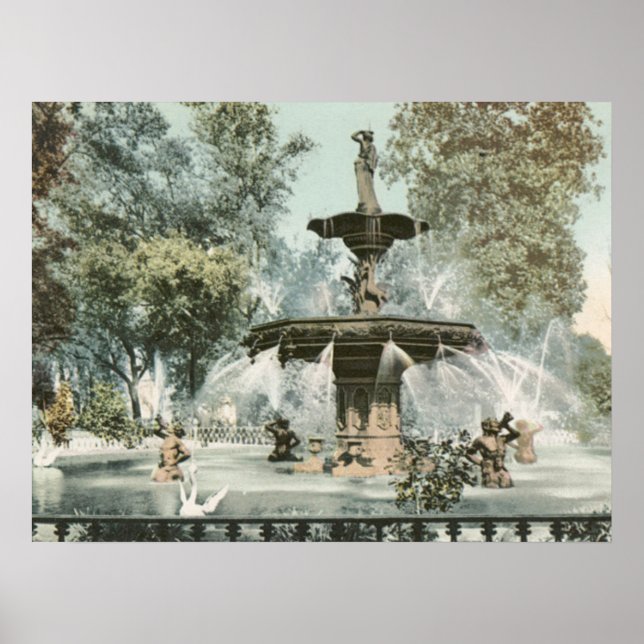 Forsyth Fountain Savannah GA Poster (Front)