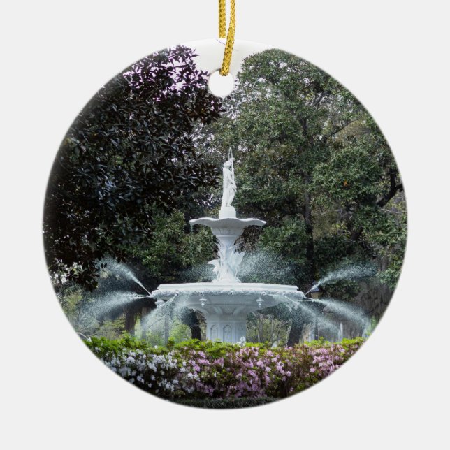 Forsyth Park Fountain Collectible Holiday Ornament (Front)