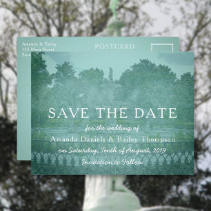 Forsyth Park Fountain Savannah GA Save the Date Announcement Postcard