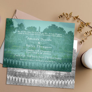 Forsyth Park Fountain Savannah GA Wedding Invitation