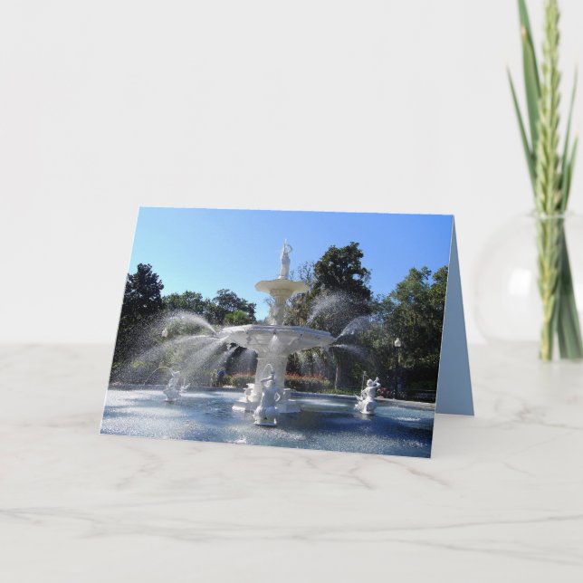 Forsyth Park Fountain, Savannah, Georgia, Card (Front)