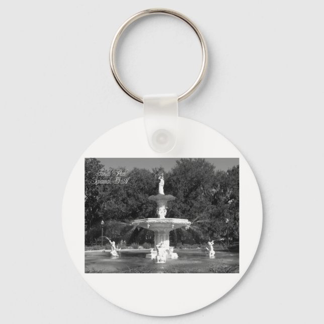 Forsyth Park Fountain Savannah, Georgia Key Ring (Front)