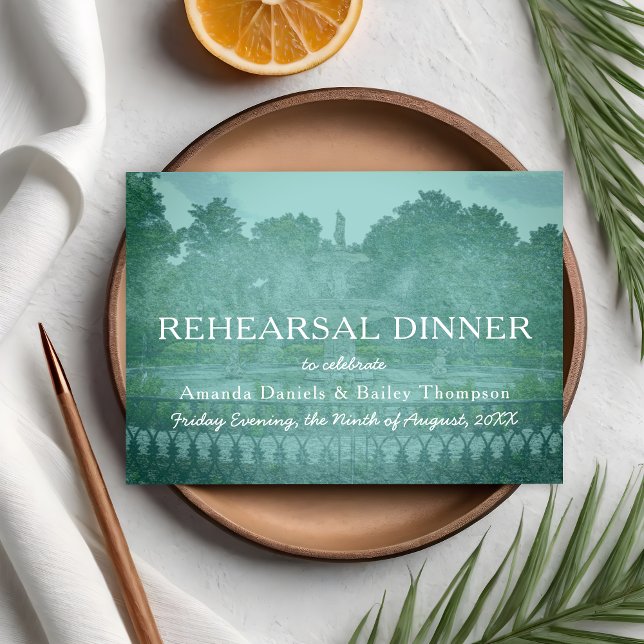Forsyth Park Fountain Savannah Rehearsal Dinner Announcement Postcard (Creator Uploaded)