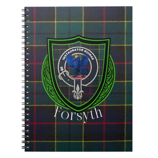 Forsyth Scottish Clan Tartan & Crest Notebook (Front)