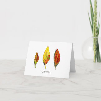 Forsythia fall leaves card