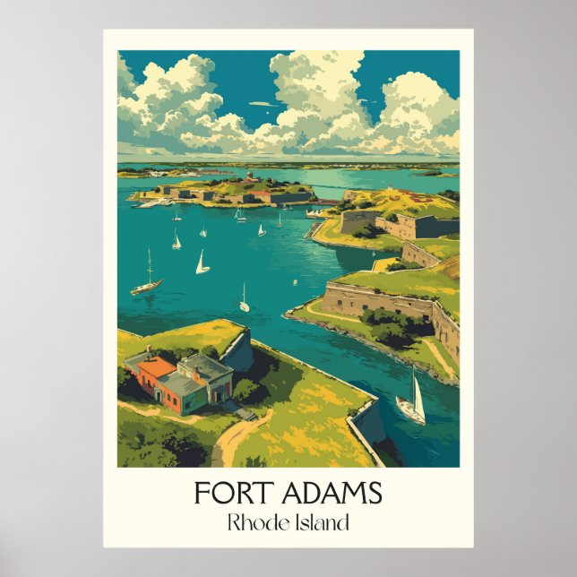 Fort Adams Rhode Island Harbour Poster (Front)
