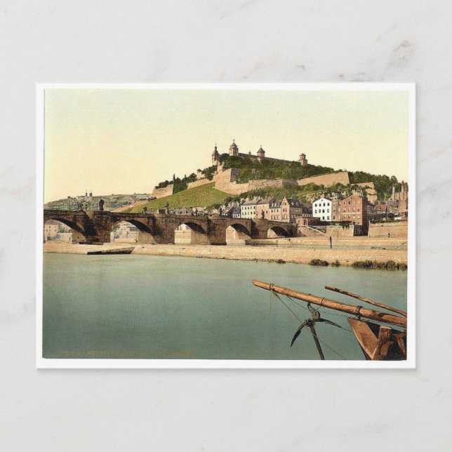 Fort and old bridge, Wurzburg, Bavaria, Germany vi Postcard (Front)