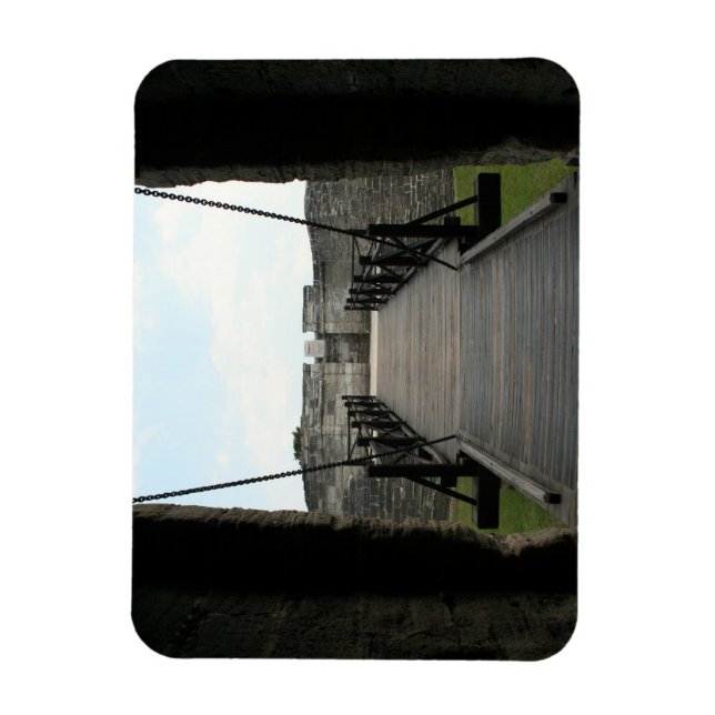 Fort at st augustine looking from castle magnet (Vertical)