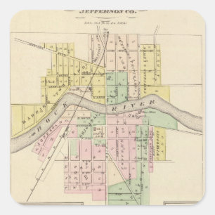 Fort Atkinson, Waterloo and Palmyra, Jefferson Co Square Sticker