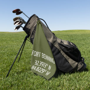 Fort Benning Latitude Longitude Golf Towel