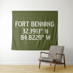 Fort Benning Latitude Longitude Tapestry