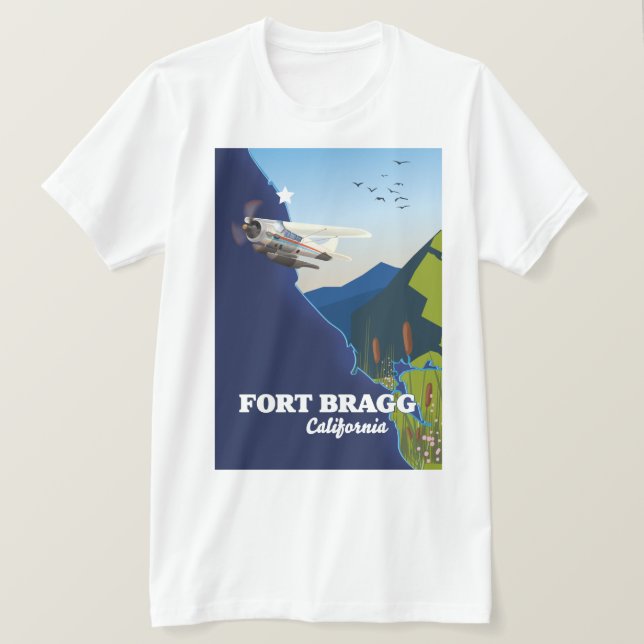 Fort Bragg California map T-Shirt (Design Front)