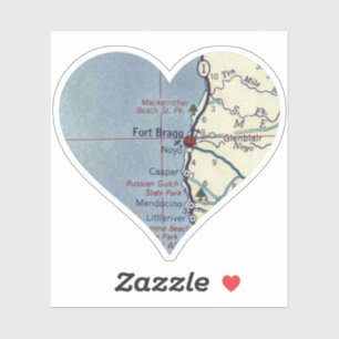 Fort Bragg California Vintage Map