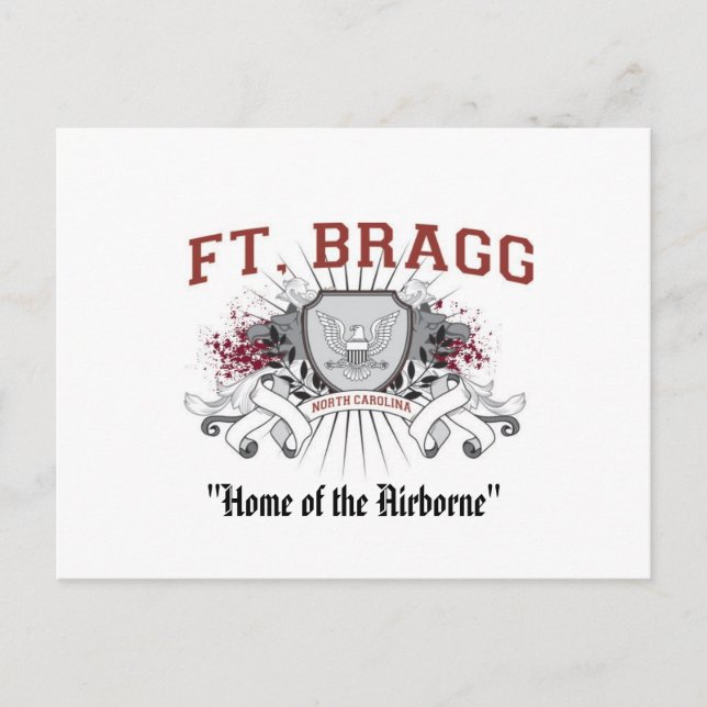 Fort Bragg "Home of the Airborne" Postcard (Front)