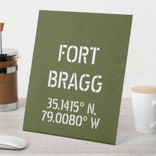 Fort Bragg Latitude Longitude  Pedestal Sign