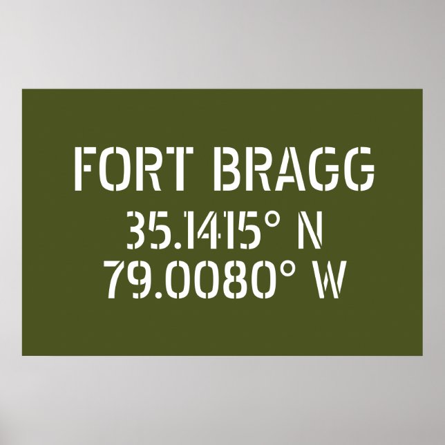 Fort Bragg Latitude Longitude Poster (Front)