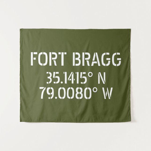 Fort Bragg Latitude Longitude  Tapestry (Front (Horizontal))