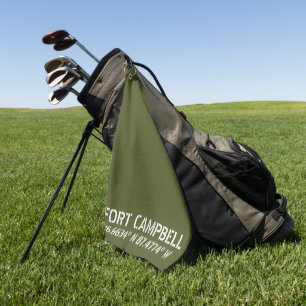 Fort Campbell Latitude Longitude Golf Towel