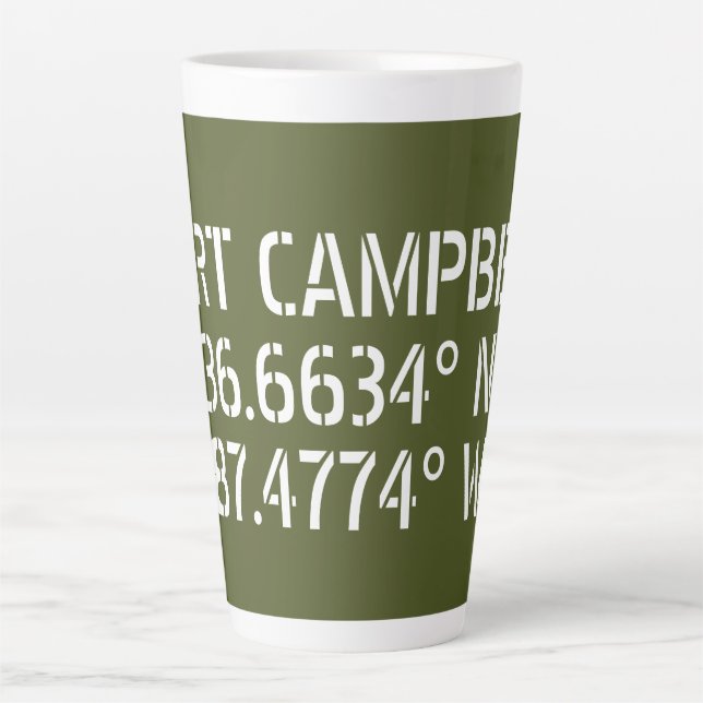 Fort Campbell Latitude Longitude  Latte Mug (Front)