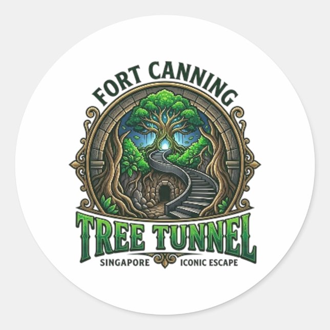 FORT CANNING TREE TUNNEL CLASSIC ROUND STICKER (Front)