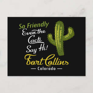Fort Collins Cactus Funny Retro Postcard