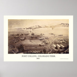 Fort Collins, CO Panoramic Map - 1865 Poster